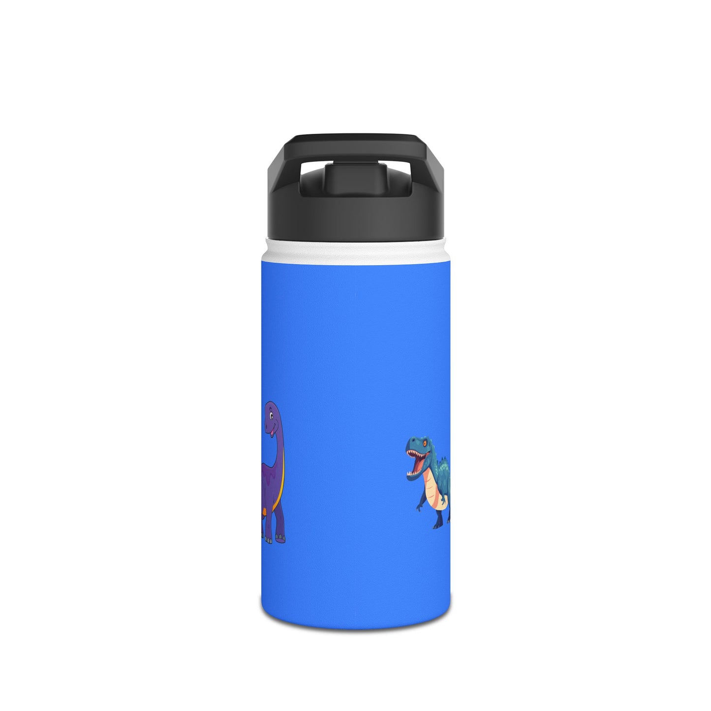 QELBY® for Kids – 12oz Stainless Steel Dinosaur Bottle with Straw and Pop-up Lid