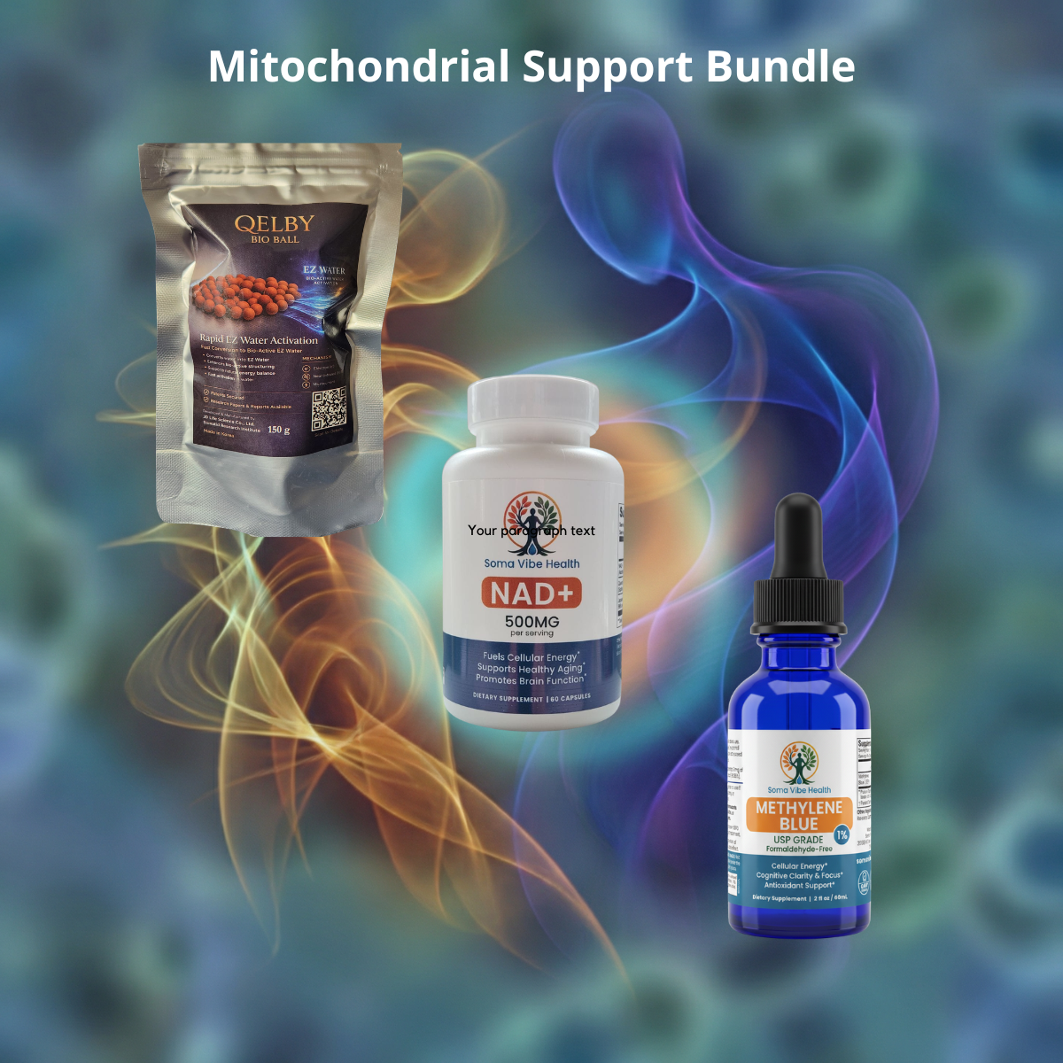 Mitochondrial Support Bundle | QELBY Balls, NAD+ & Methylene Blue