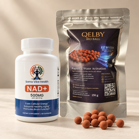 NAD+ + QELBY Cellular Energy Bundle | Mitochondrial Support & Structured Hydration